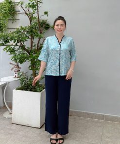 Đồ Bộ Trung Niên Bộ Lụa Gấm 2 Da Cao Cấp Đơn Giản, Tinh Tế