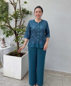 Alternative view of ĐỒ BỘ TRUNG NIÊN ÁO GẤM 2 DA CAO CẤP PHỐI QUẦN MANGO MỀM MÁT SANG XỊN CHO QUÝ CÔ THANH LỊCH SANG TRỌNG